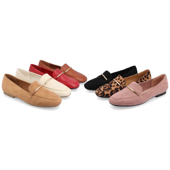 Journee Womens Loafer Flat Notched Square Slip-On Block Heel 12 - Picture 5 of 6